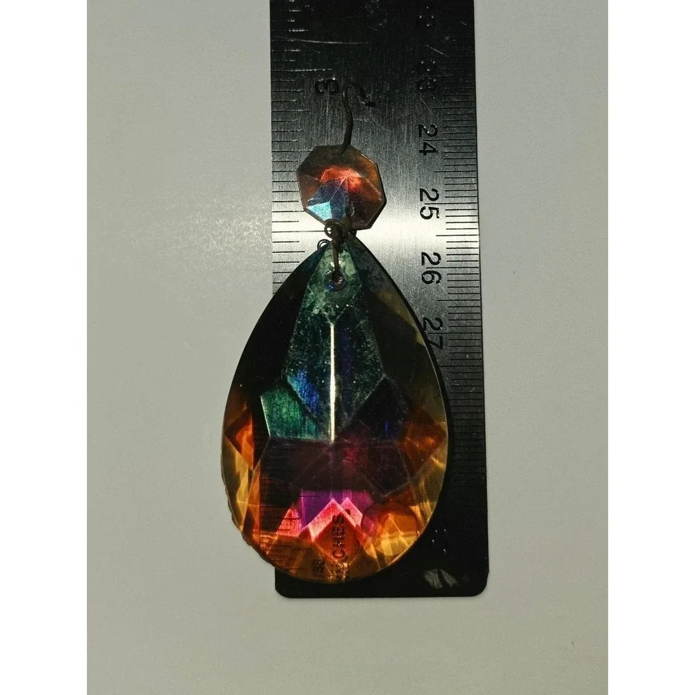 Aurora Borealis chandelier droplets iridescent finish heavy vintage